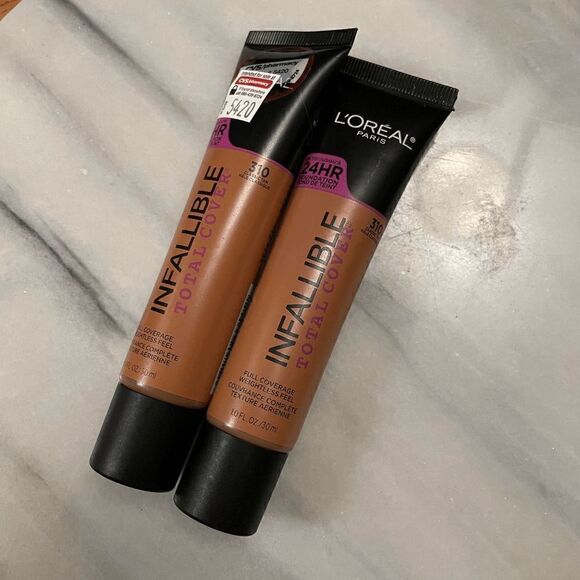 L'Oreal Infallible Total Cover Foundation in Classic Tan Lot of 2 - Picture 1 of 1